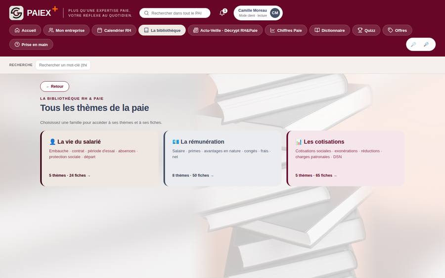 Aperçu de la bibliothèque PAIEX+